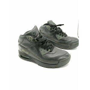 Nike Air Max 90 GS Boys Casual Black Leather Boots Shoes 317219 Youth 5.5Y